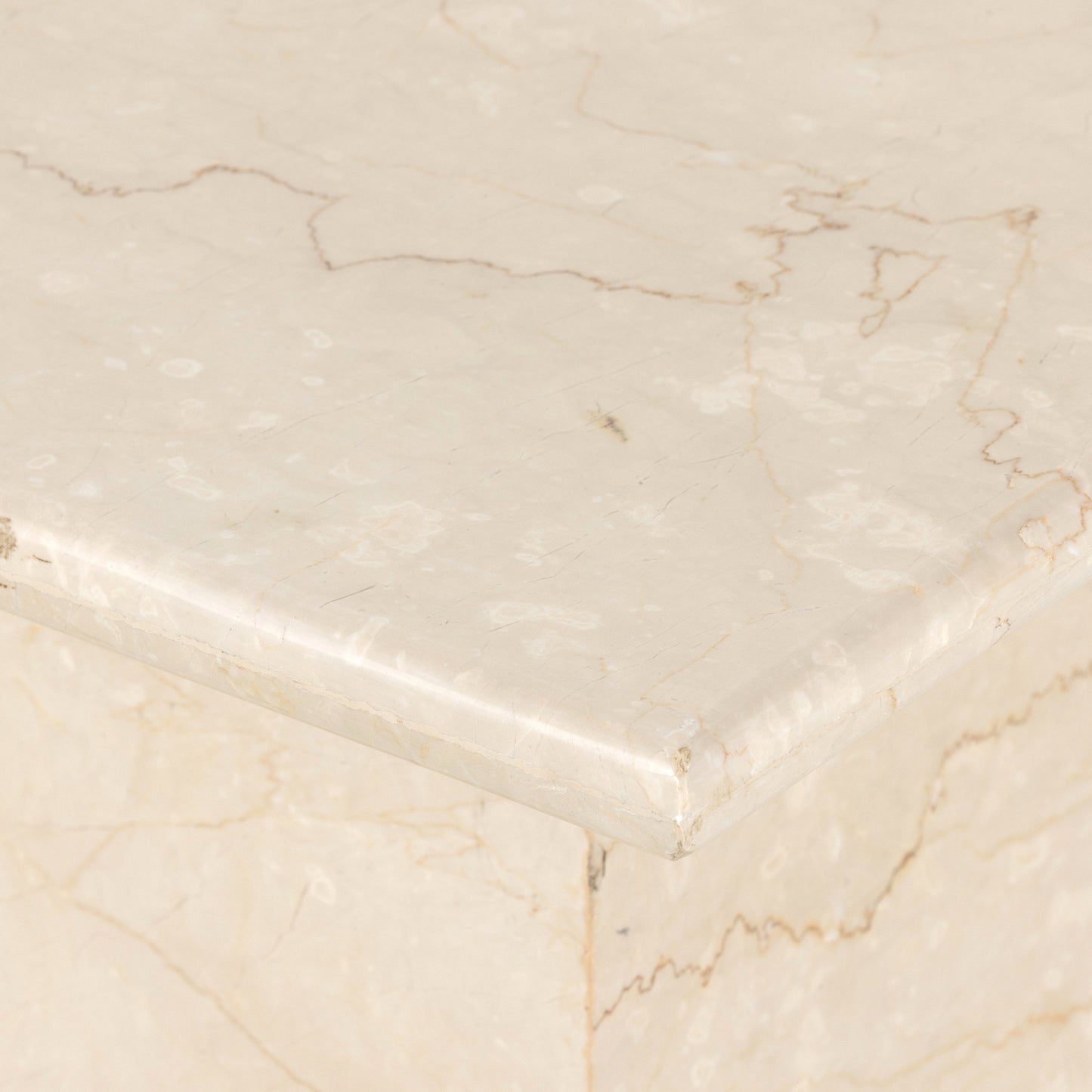 008 SI-1901916 | Additional Silo | Arum End Table by Four Hands in cream marble. Made from solid marble in a transitional style.