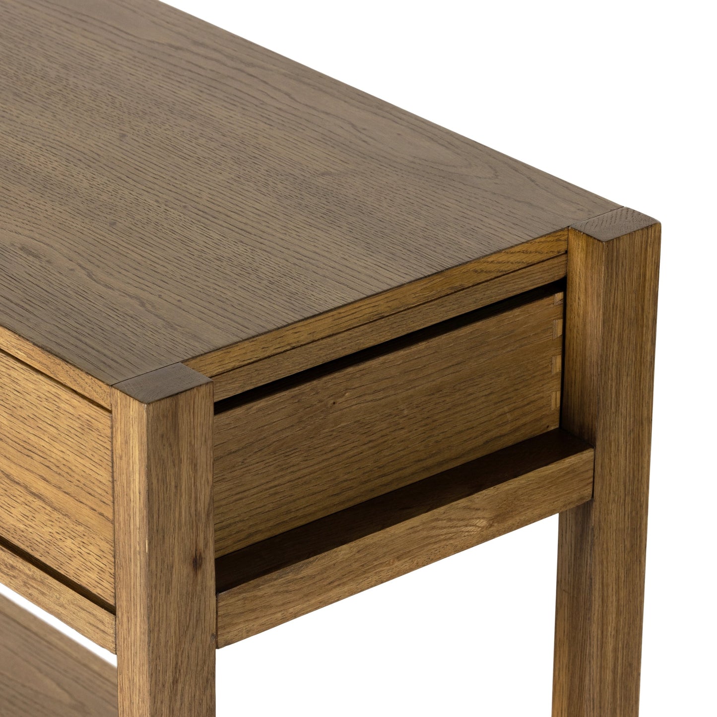 005 SI-1977551 | Additional Silo | Meadow Console Table by Four Hands in tawny oak. Made from oak veneer, solid oak in a modern style.