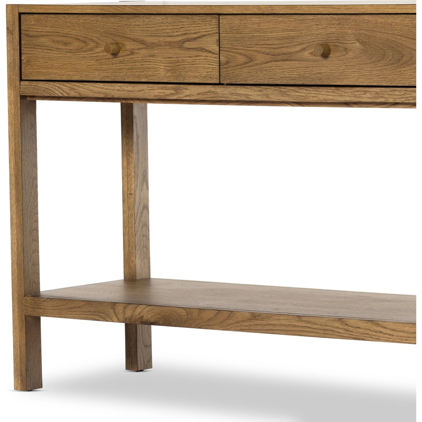 009 SI-1977551 | Additional Silo | Meadow Console Table by Four Hands in tawny oak. Made from oak veneer, solid oak in a modern style.
