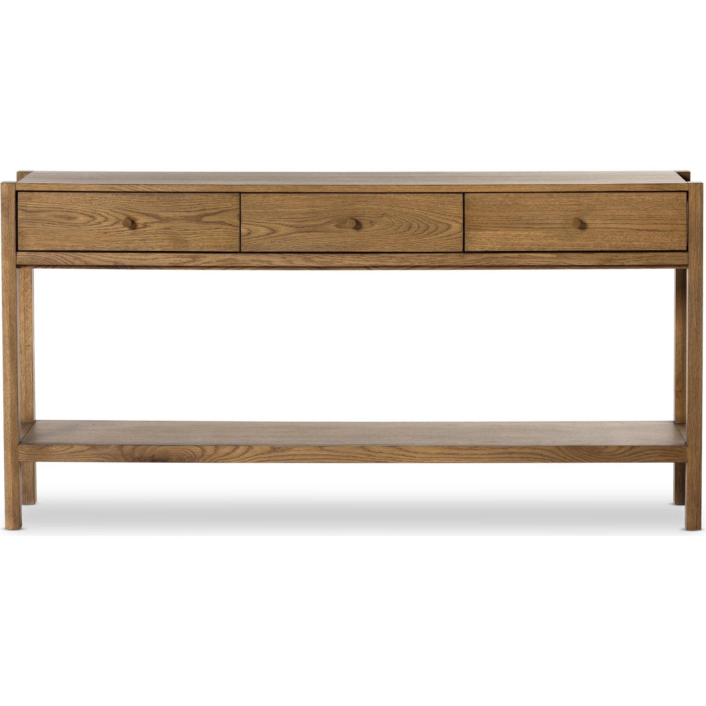 003 SI-1977551 | Additional Silo | Meadow Console Table by Four Hands in tawny oak. Made from oak veneer, solid oak in a modern style.