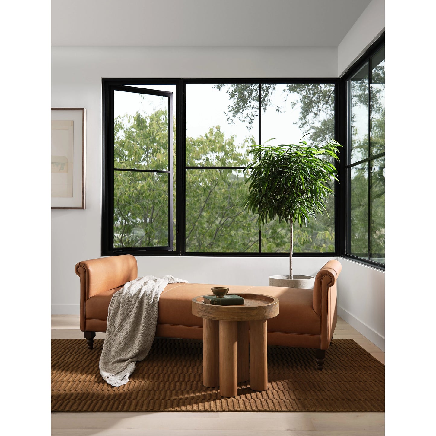 011 SI-1901475 | Lifestyle | Schwell End Table by Four Hands in natural beech. Made from solid beech, poplar plywood in a modern style.