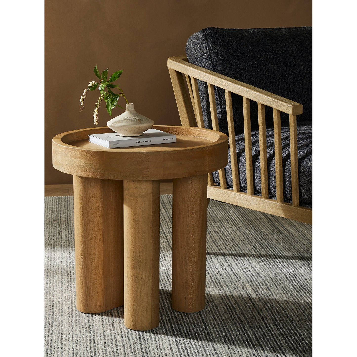 010 SI-1901475 | Lifestyle | Schwell End Table by Four Hands in natural beech. Made from solid beech, poplar plywood in a modern style.