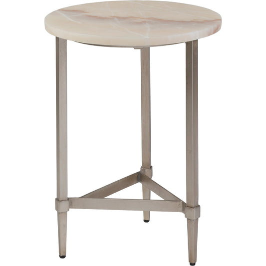 Benton Round Spot Table by Artistica Home in champagne leaf. Made from unique in a modern style.