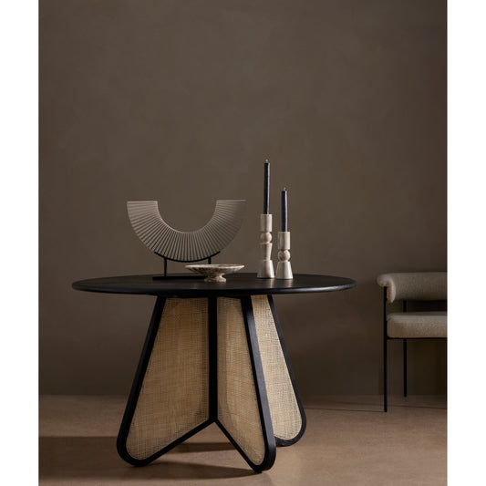 Rosette Taper Candlesticks (Set of 2) by Four Hands in creamy taupe marble solid and taupe. Made from solid marble in a modern style.