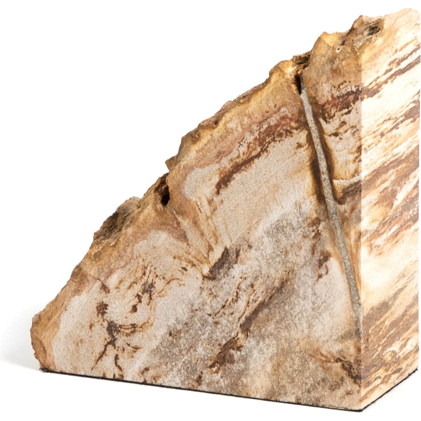 002 SI-1799941 | Additional Silo | Petrified Wood Book Ends by Four Hands in light petrified wood. Made from petrified wood in a coastal style.