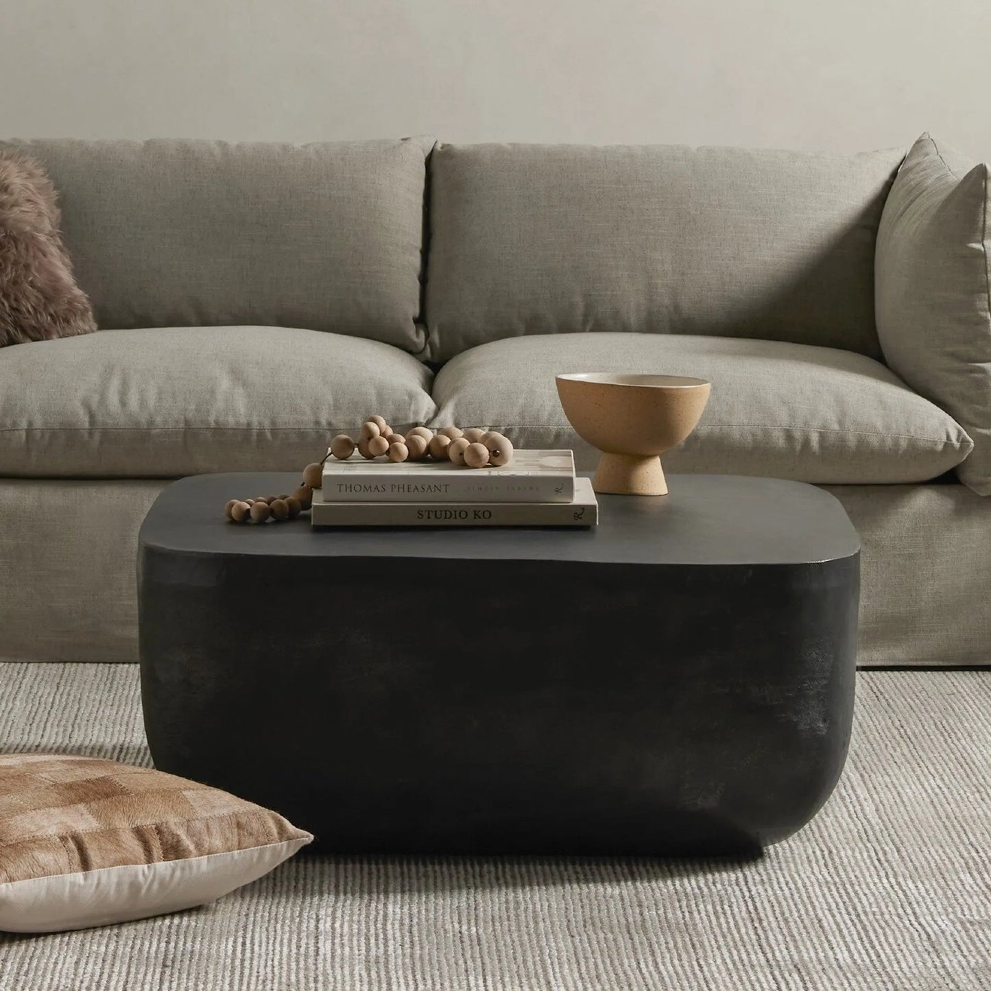 125 SI-1798074 | Lifestyle | Basil Square Outdoor Coffee Table by Four Hands. Made from aluminum in a coastal style.