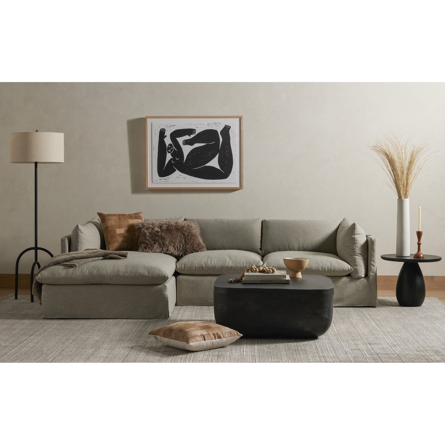 045 SI-1798074 | Lifestyle | Basil Square Outdoor Coffee Table by Four Hands. Made from aluminum in a coastal style.