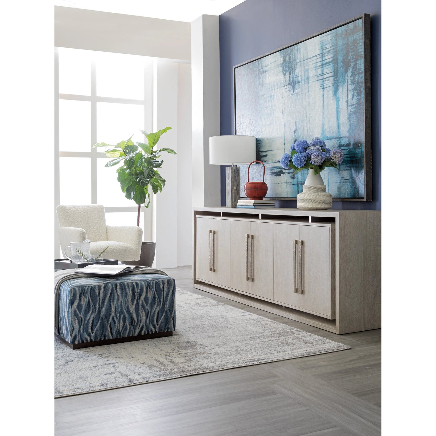 005 SI-1962897 | Lifestyle | Mar Monte Long Media Console by Artistica Home in champagne taupe. Made from unique in a modern style.