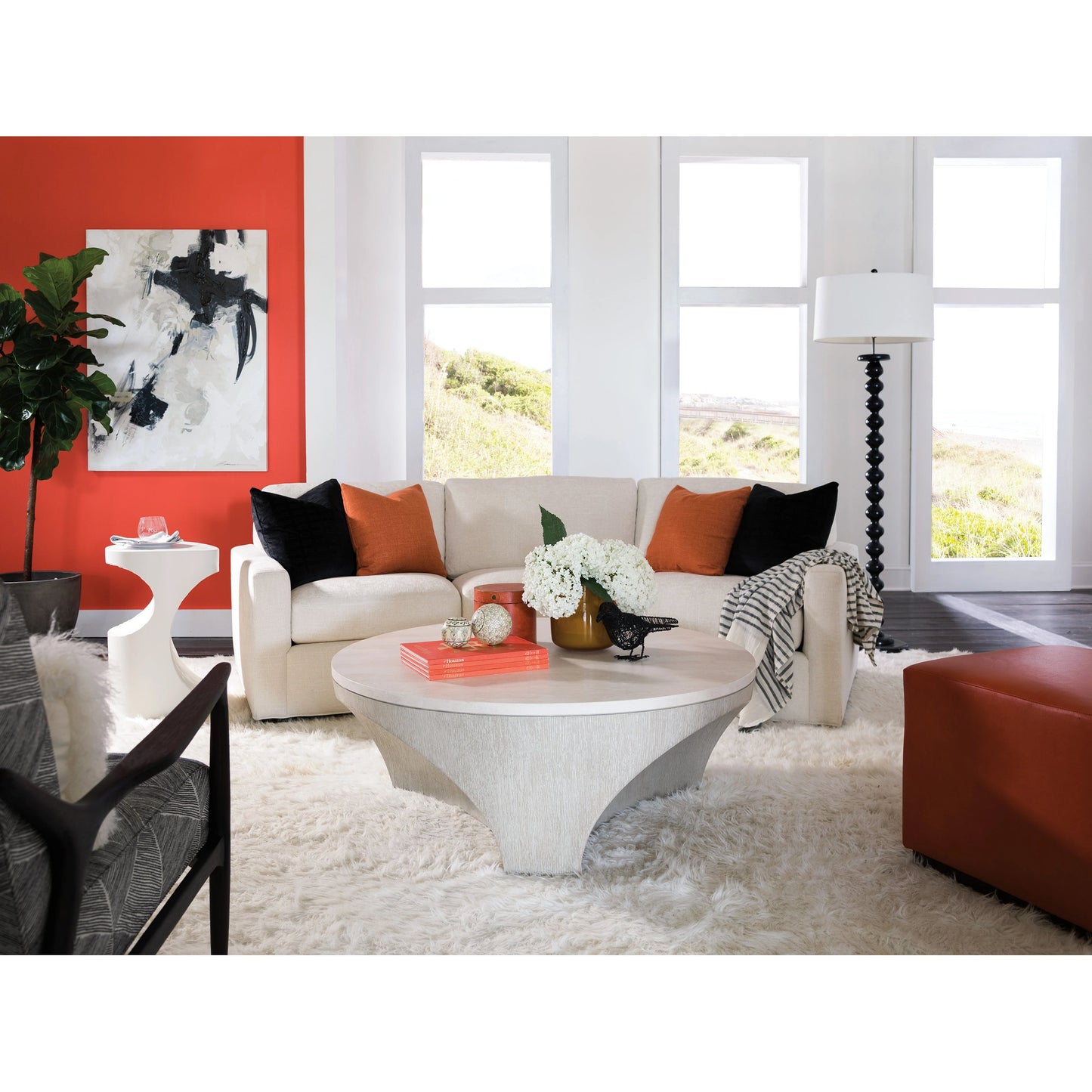 005 SI-1962901 | Lifestyle | Mar Monte Round Spot Table by Artistica Home in ivory. Made from unique in a modern style.