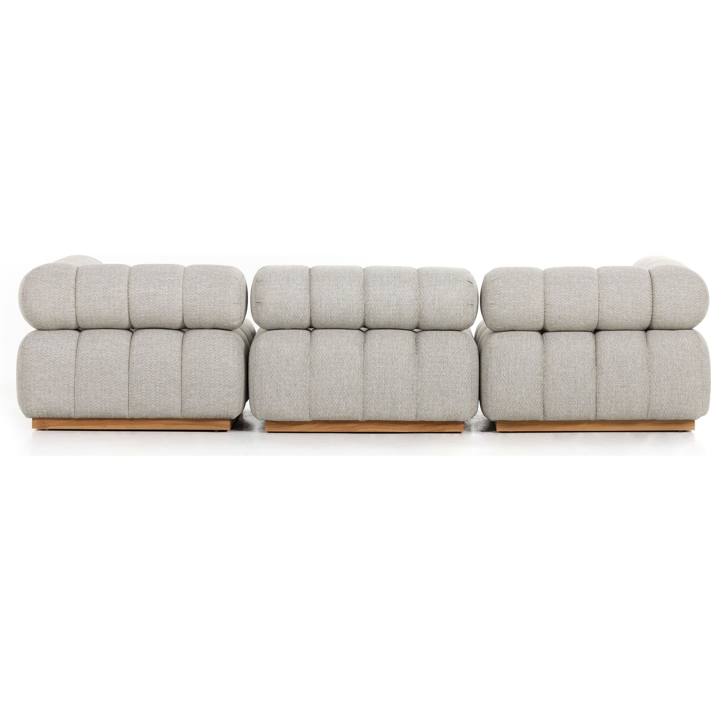 005 SI-1800006 | Additional Silo | Roma Outdoor 3PC Sectional by Four Hands in faye ash and natural teak. Made from 100% olefin, solid teak, 91% polyurethane foam pad, 9% polyester fiber batting in a modern style.
