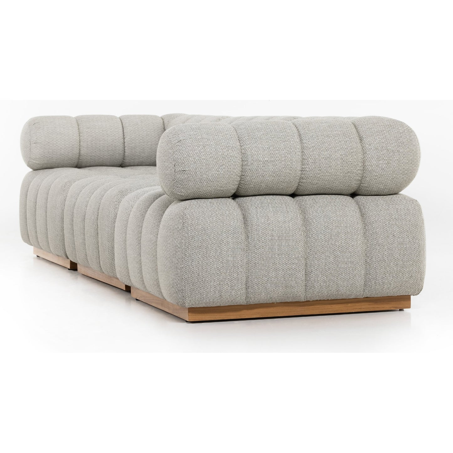 002 SI-1800006 | Additional Silo | Roma Outdoor 3PC Sectional by Four Hands in faye ash and natural teak. Made from 100% olefin, solid teak, 91% polyurethane foam pad, 9% polyester fiber batting in a modern style.