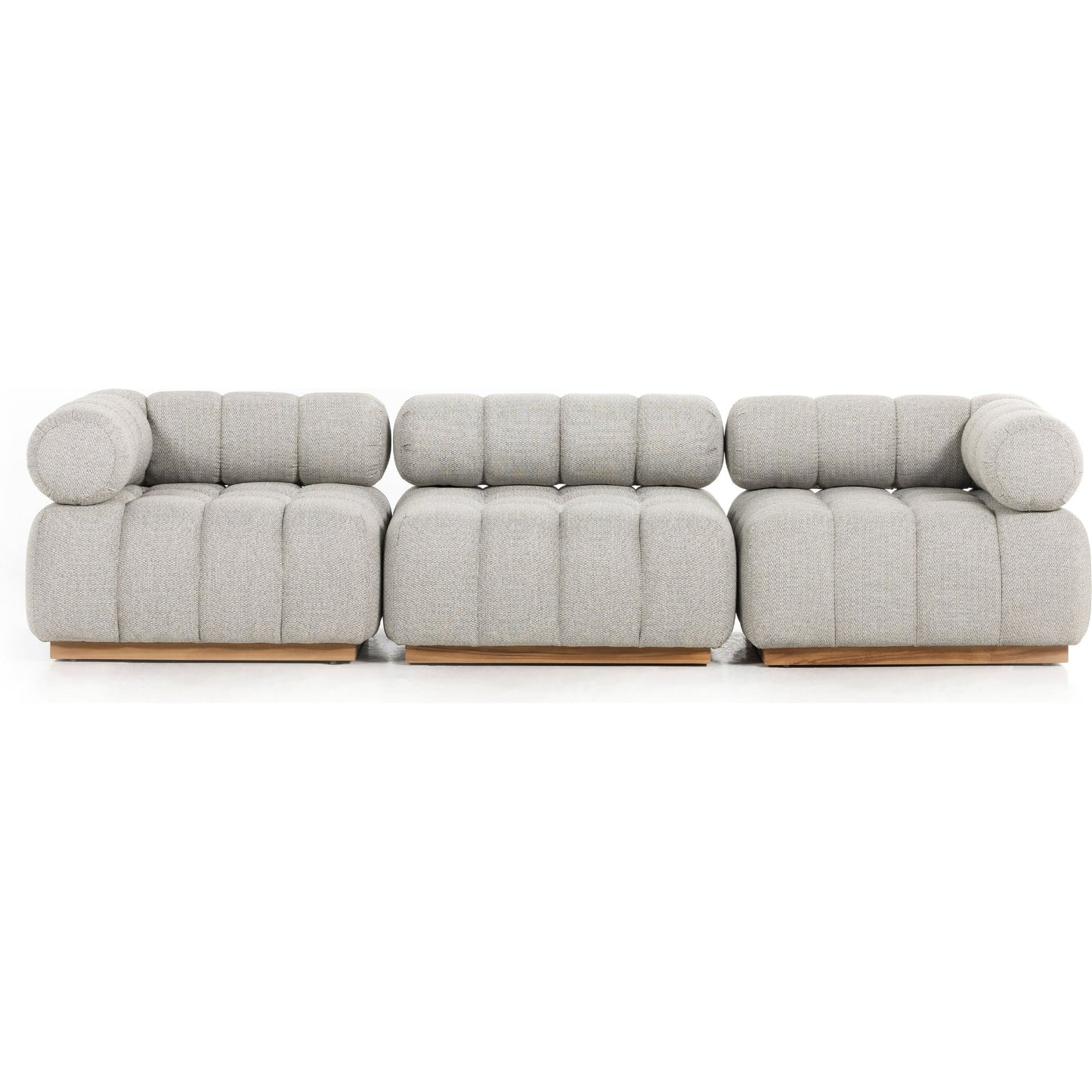 003 SI-1800006 | Additional Silo | Roma Outdoor 3PC Sectional by Four Hands in faye ash and natural teak. Made from 100% olefin, solid teak, 91% polyurethane foam pad, 9% polyester fiber batting in a modern style.