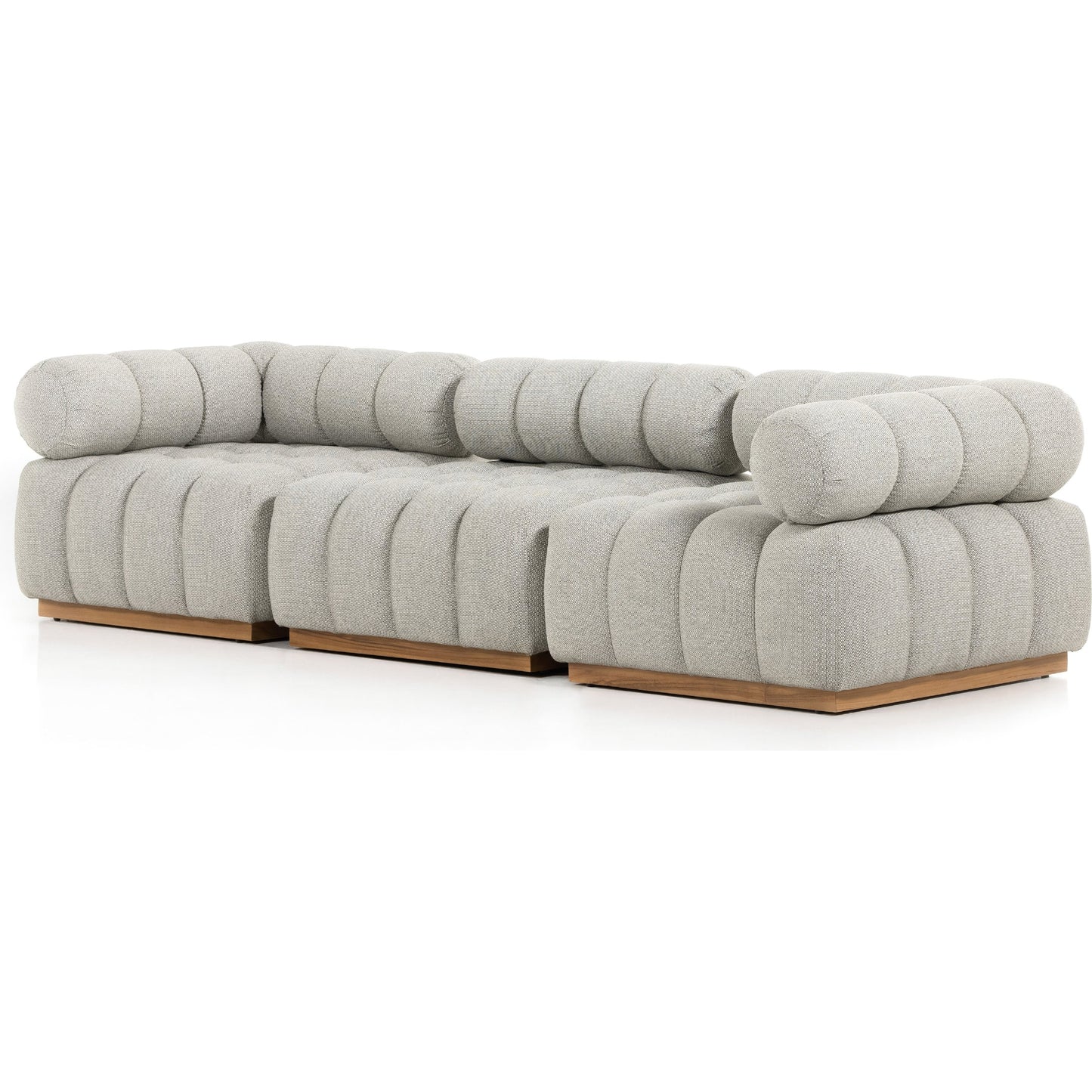 001 SI-1800006 | Additional Silo | Roma Outdoor 3PC Sectional by Four Hands in faye ash and natural teak. Made from 100% olefin, solid teak, 91% polyurethane foam pad, 9% polyester fiber batting in a modern style.