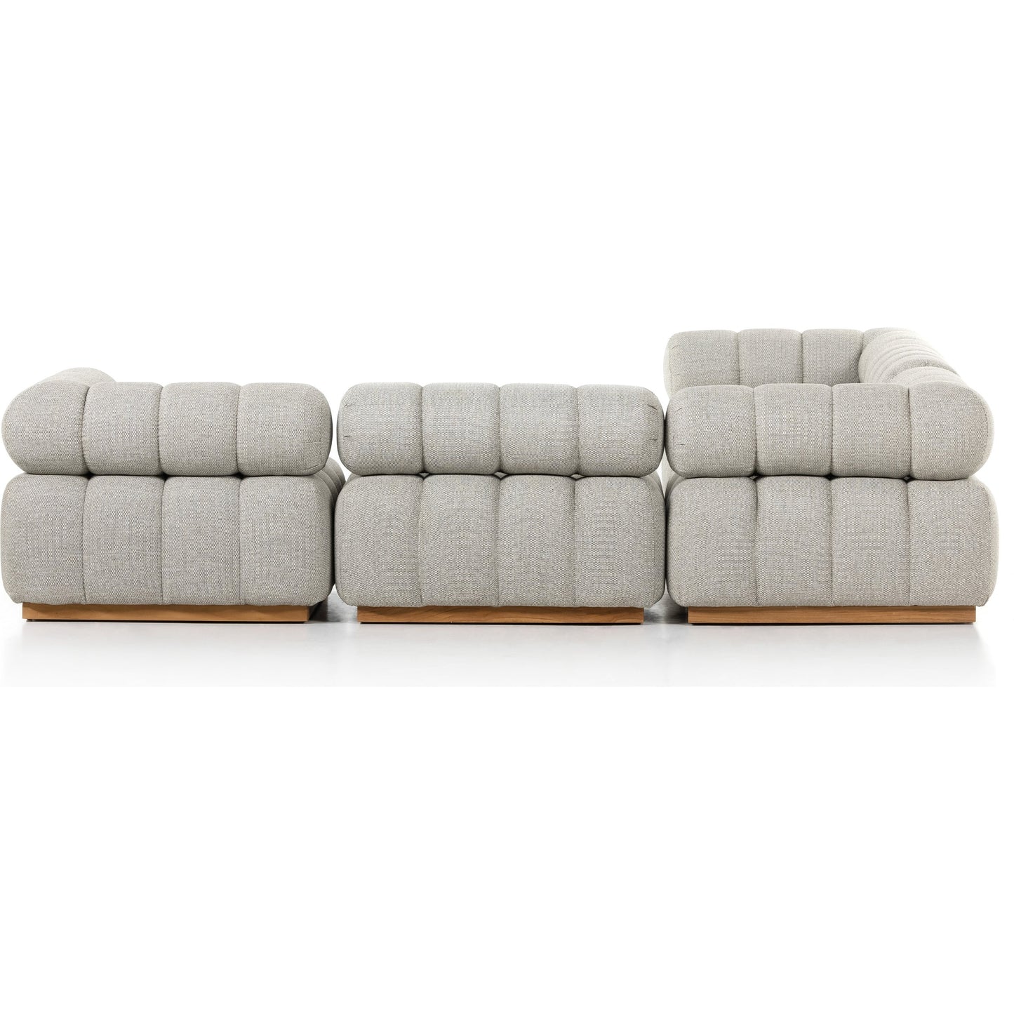 004 SI-1798846 | Additional Silo | Roma Outdoor 5PC Sectional by Four Hands in faye ash and natural teak. Made from 100% olefin, solid teak, 91% polyurethane foam pad, 9% polyester fiber batting in a modern style.