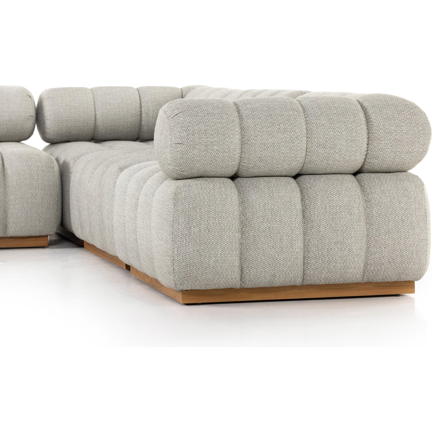 002 SI-1798846 | Additional Silo | Roma Outdoor 5PC Sectional by Four Hands in faye ash and natural teak. Made from 100% olefin, solid teak, 91% polyurethane foam pad, 9% polyester fiber batting in a modern style.