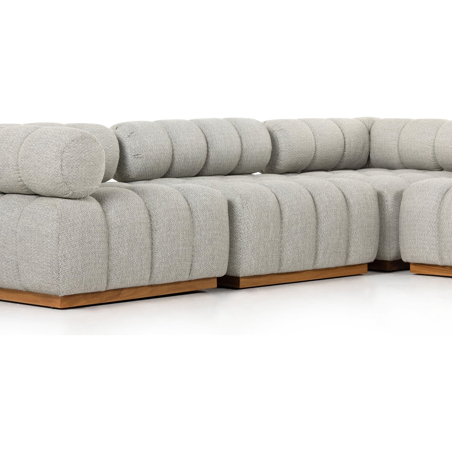 005 SI-1798846 | Additional Silo | Roma Outdoor 5PC Sectional by Four Hands in faye ash and natural teak. Made from 100% olefin, solid teak, 91% polyurethane foam pad, 9% polyester fiber batting in a modern style.