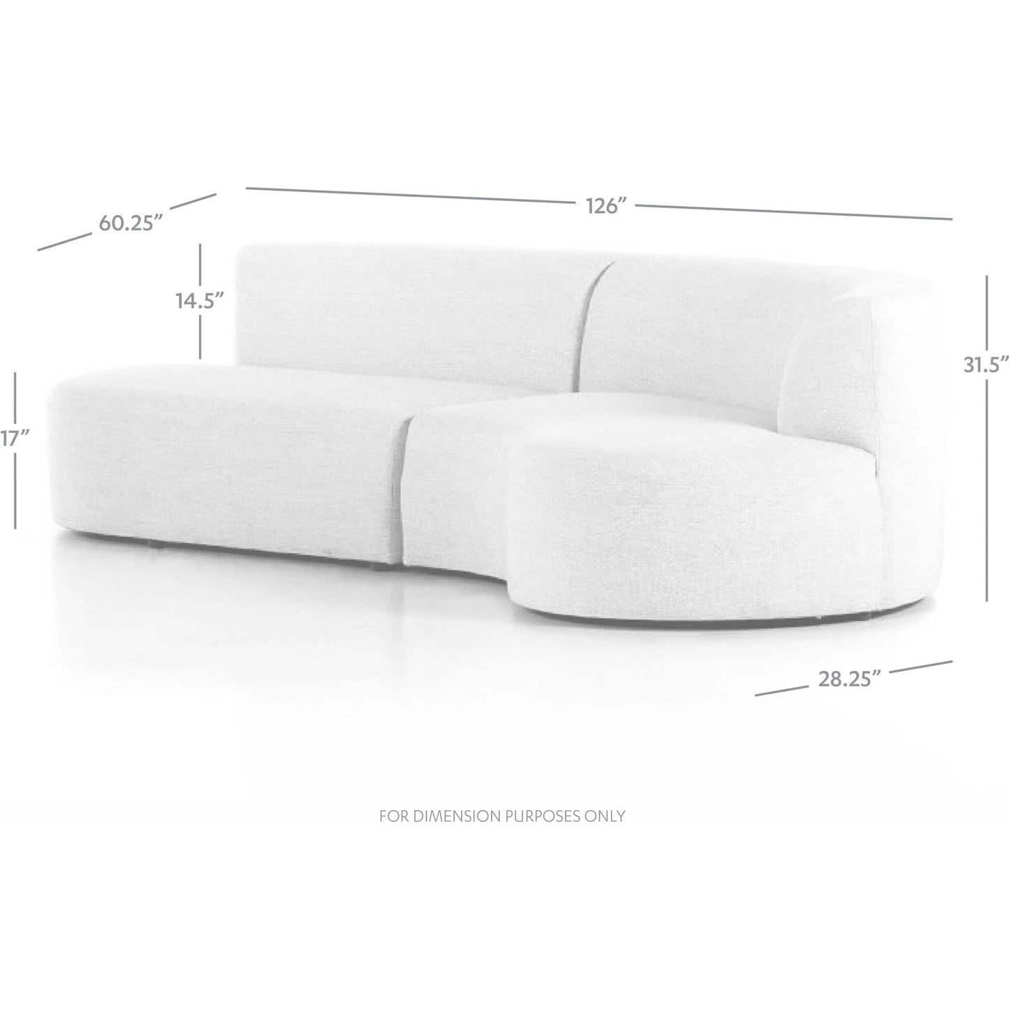031 SI-2074545 | Additional Silo | Opal Outdoor 2-Piece Sectional by Four Hands. Made from 100% olefin, 91% polyurethane foam pad, 9% polyester fiber batting, aluminum in a modern style.