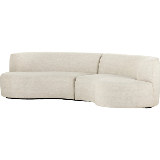 Opal Outdoor 2-Piece Sectional by Four Hands. Made from 100% olefin, 91% polyurethane foam pad, 9% polyester fiber batting, aluminum in a modern style.