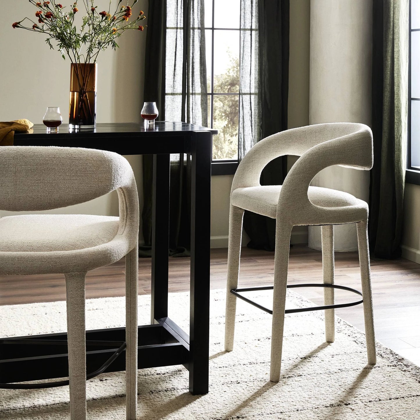 052 SI-1980420 | Lifestyle | Hawkins Bar Stool by Four Hands in gunmetal. Made from unique in a coastal style.