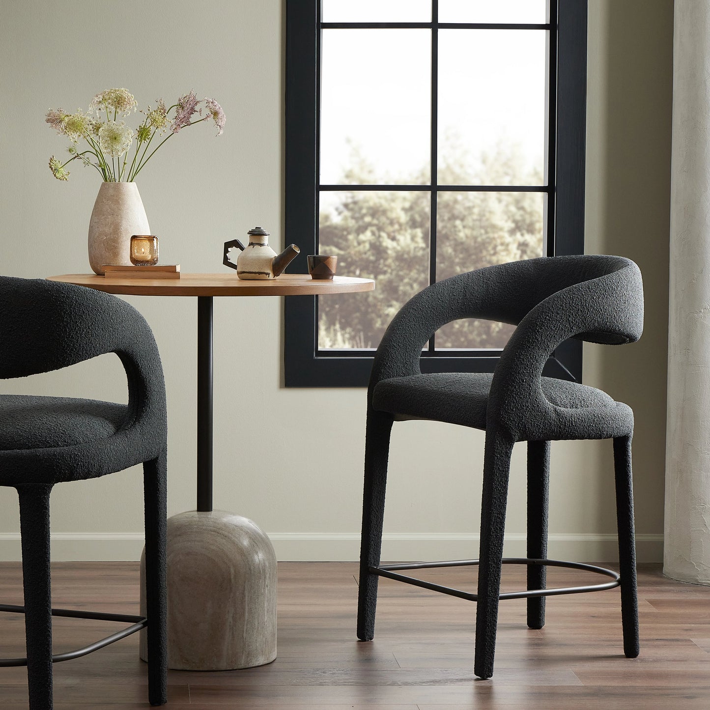 052 SI-1980423 | Lifestyle | Hawkins Counter Stool by Four Hands in gunmetal. Made from unique in a modern style.