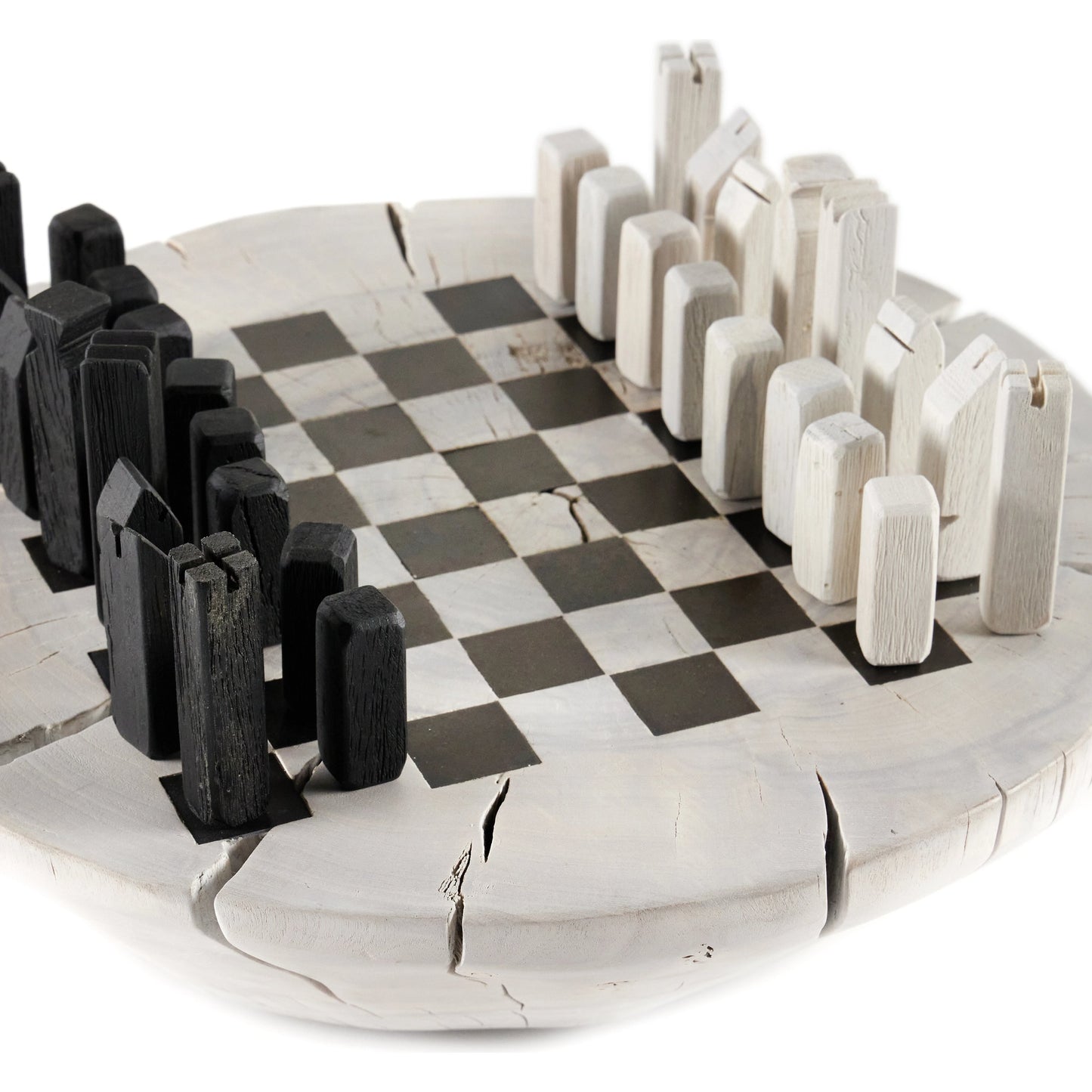 011 SI-1980588 | Additional Silo | Modern Chess Set by Four Hands in ivory. Made from solid mixed reclaimed wood, iron in a modern style.