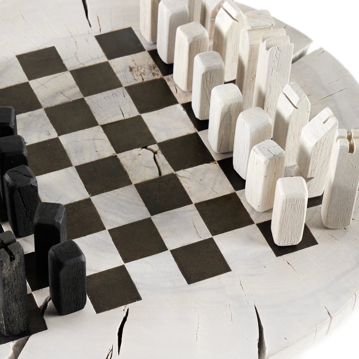 015 SI-1980588 | Additional Silo | Modern Chess Set by Four Hands in ivory. Made from solid mixed reclaimed wood, iron in a modern style.