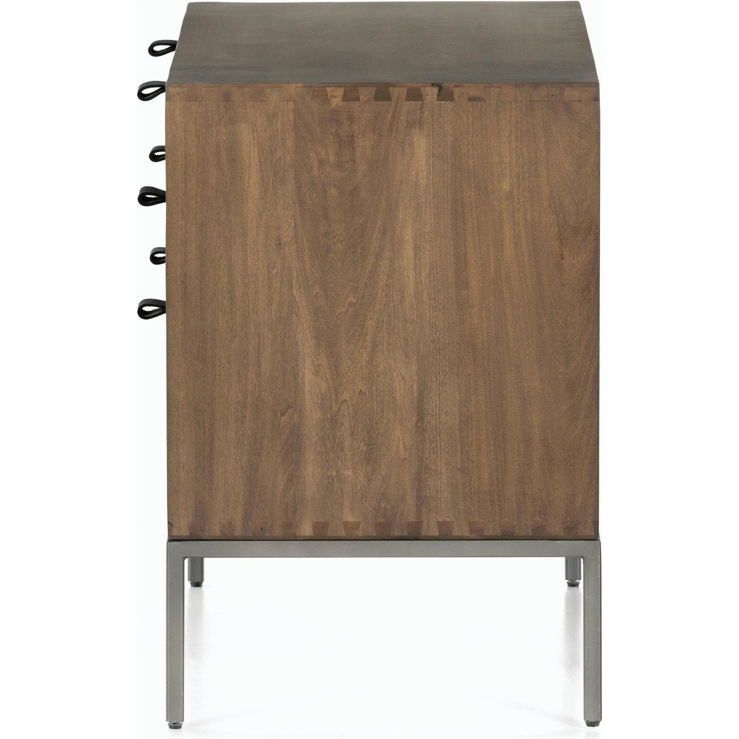 005 SI-2137668 | Additional Silo | Trey Large Nightstand by Four Hands. Made from solid poplar, top grain leather, iron in a modern style.