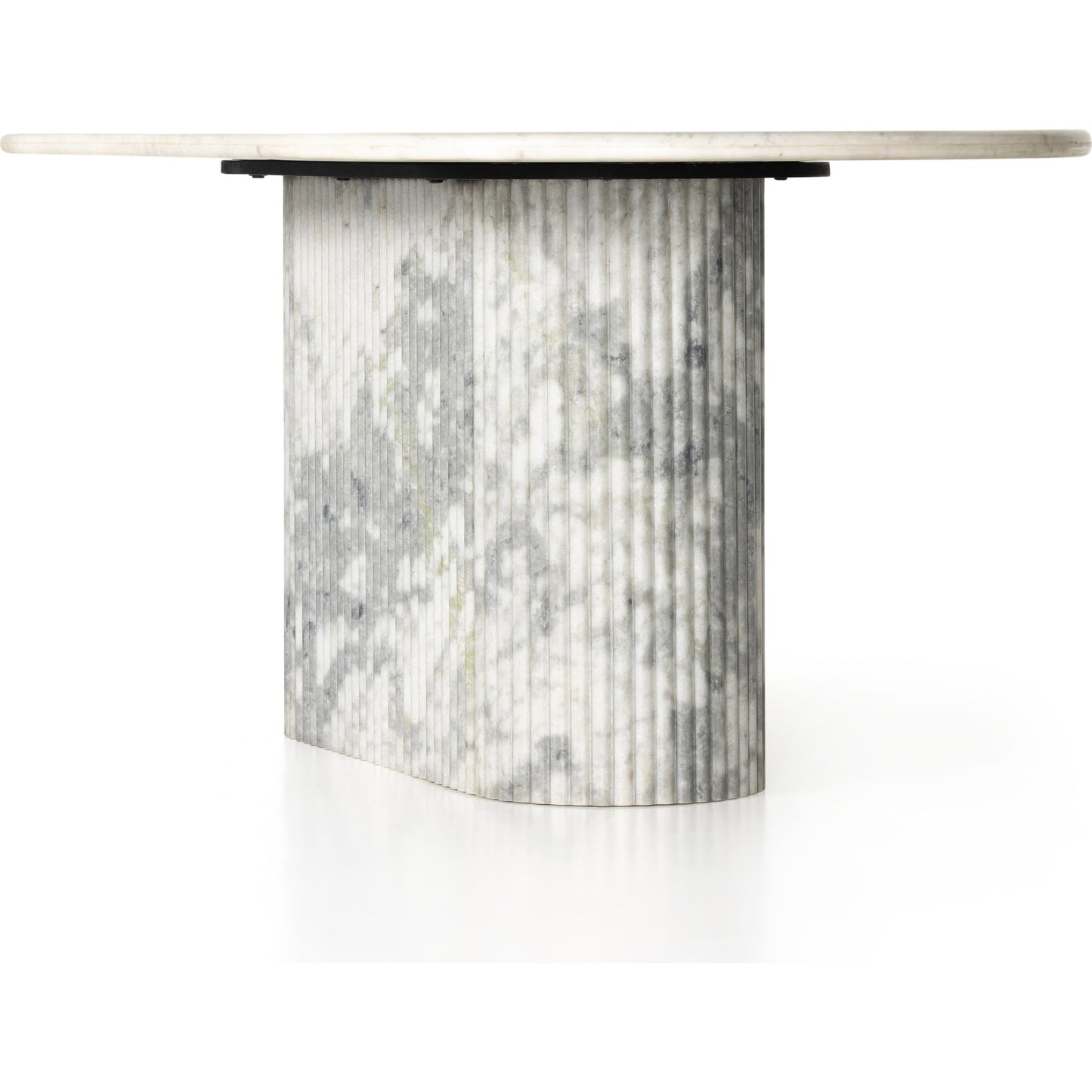 002 SI-1902003 | Additional Silo | Oranda Dining Table by Four Hands in white scalloped marble, polished white marble w, sealant and white scalloped marble, polished white marble. Made from solid marble in a modern style.