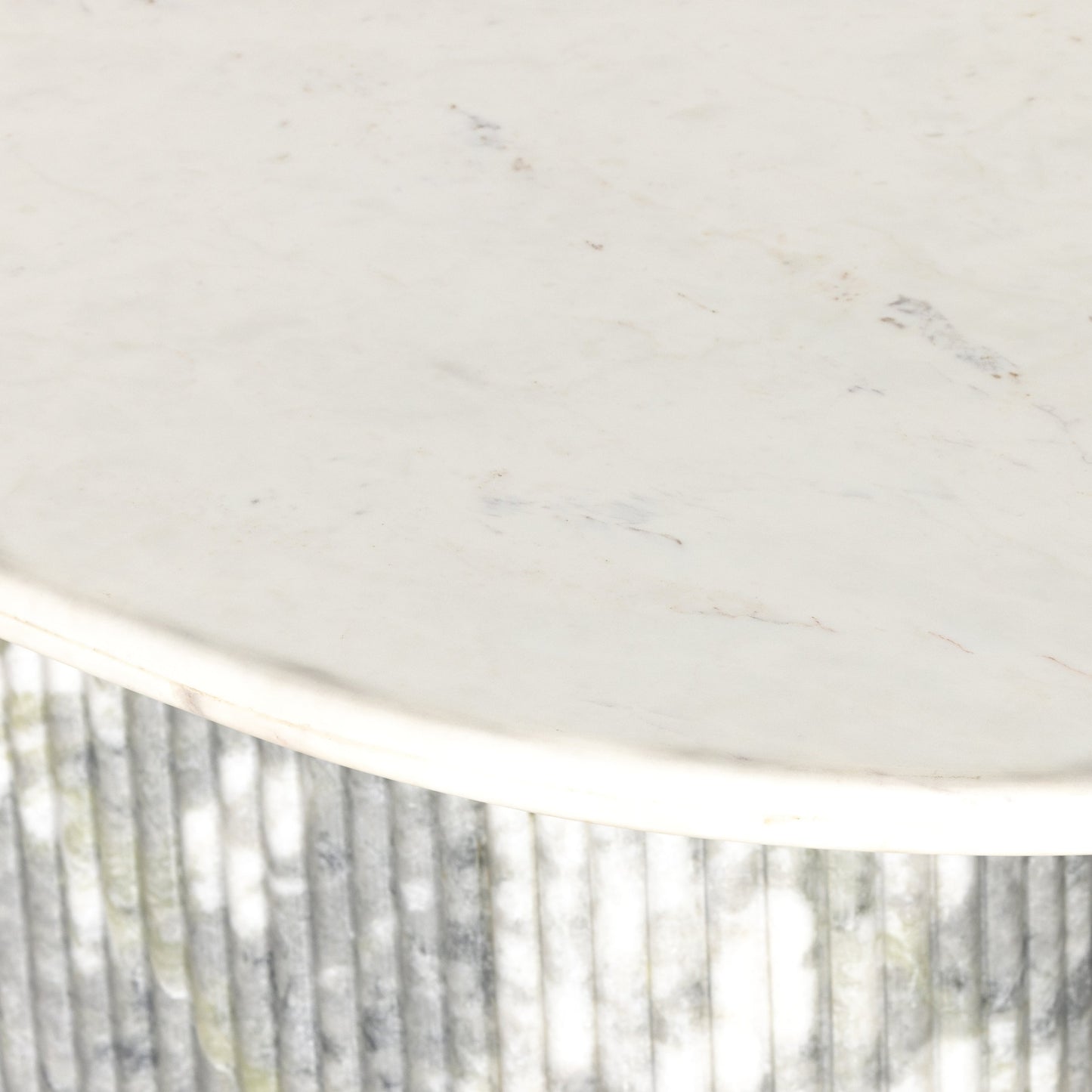 007 SI-1902003 | Additional Silo | Oranda Dining Table by Four Hands in white scalloped marble, polished white marble w, sealant and white scalloped marble, polished white marble. Made from solid marble in a modern style.