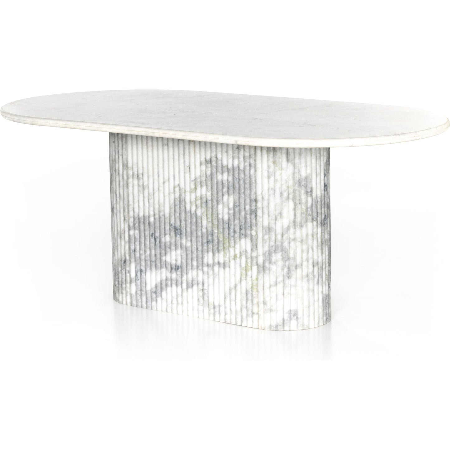 001 SI-1902003 | Additional Silo | Oranda Dining Table by Four Hands in white scalloped marble, polished white marble w, sealant and white scalloped marble, polished white marble. Made from solid marble in a modern style.