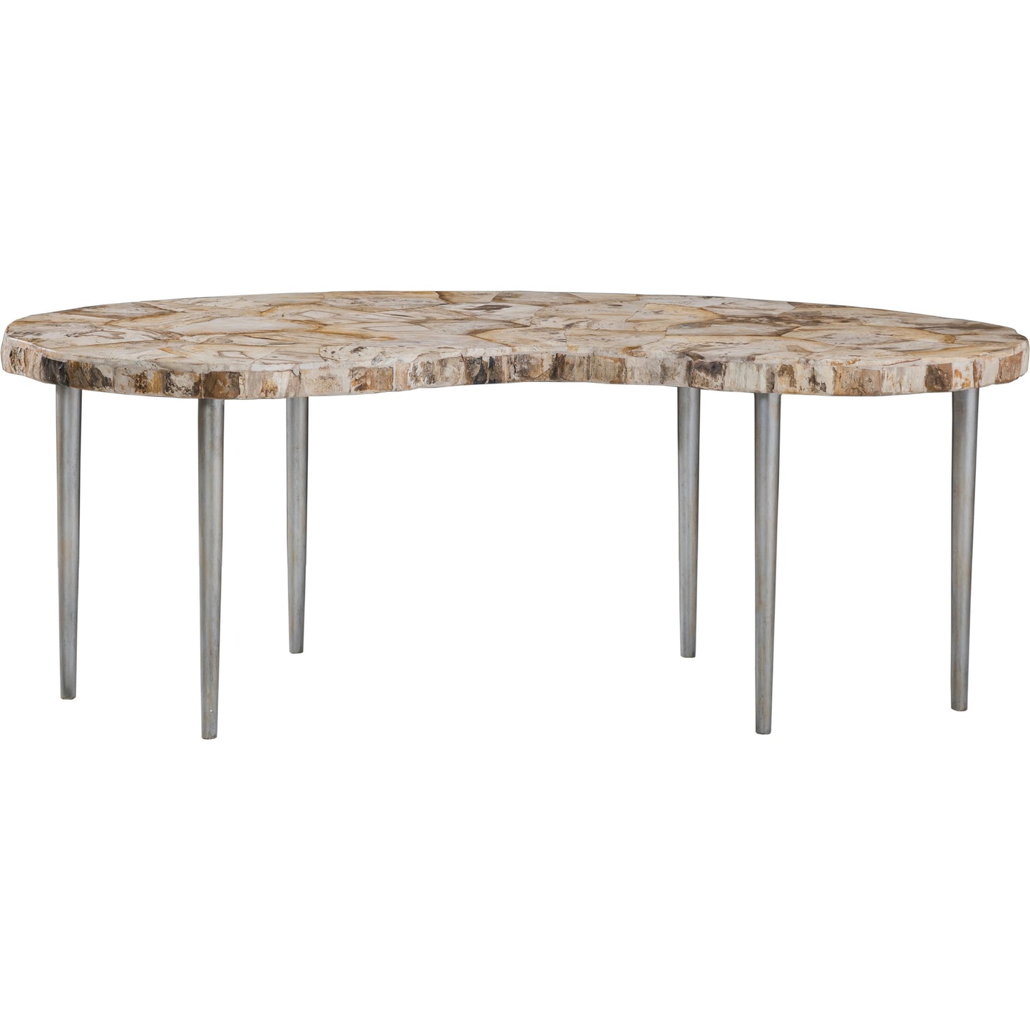 001 SI-2013267 | Primary Silo | Caldera Kidney Cocktail Table by Artistica Home in silver. Made from unique in a modern style.