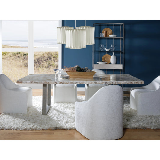 Seamount Rect Dining Table by Artistica Home in silver. Made from unique in a modern style.