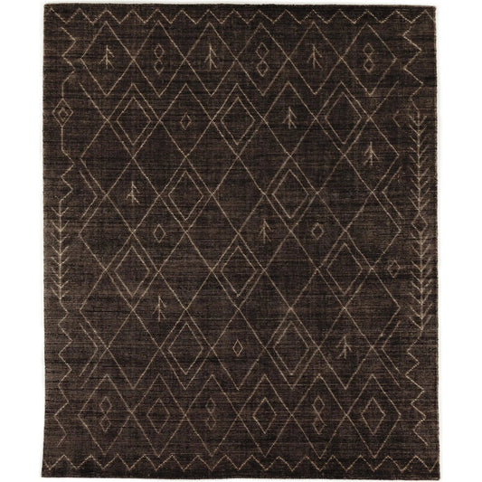 001 SI-2320180 | Primary Silo | Nador Moroccan Hand Knotted Rug by Four Hands in nador espresso. Made from 90% wool, 10% cotton in a unique style.