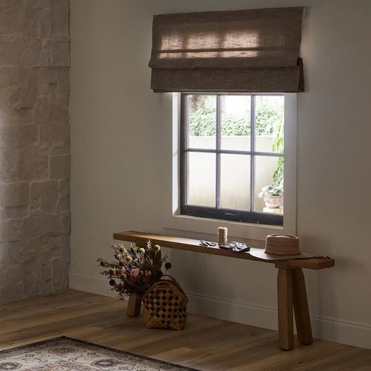 Lahana Accent Bench by Four Hands in natural elm. Made from solid reclaimed elm in a cottage & farmhouse style.