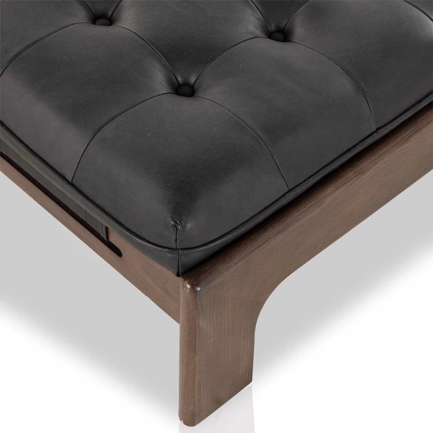 002 SI-1977356 | Additional Silo | Halston Cocktail Ottoman by Four Hands. Made from top grain leather, solid ash, 100% polyester in a modern style.