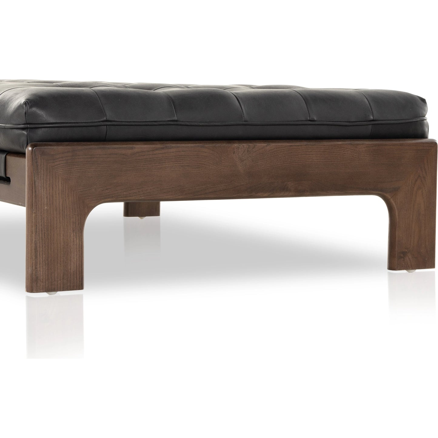 008 SI-1977356 | Additional Silo | Halston Cocktail Ottoman by Four Hands. Made from top grain leather, solid ash, 100% polyester in a modern style.