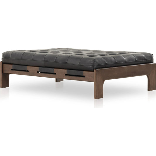 001 SI-1977356 | Additional Silo | Halston Cocktail Ottoman by Four Hands. Made from top grain leather, solid ash, 100% polyester in a modern style.