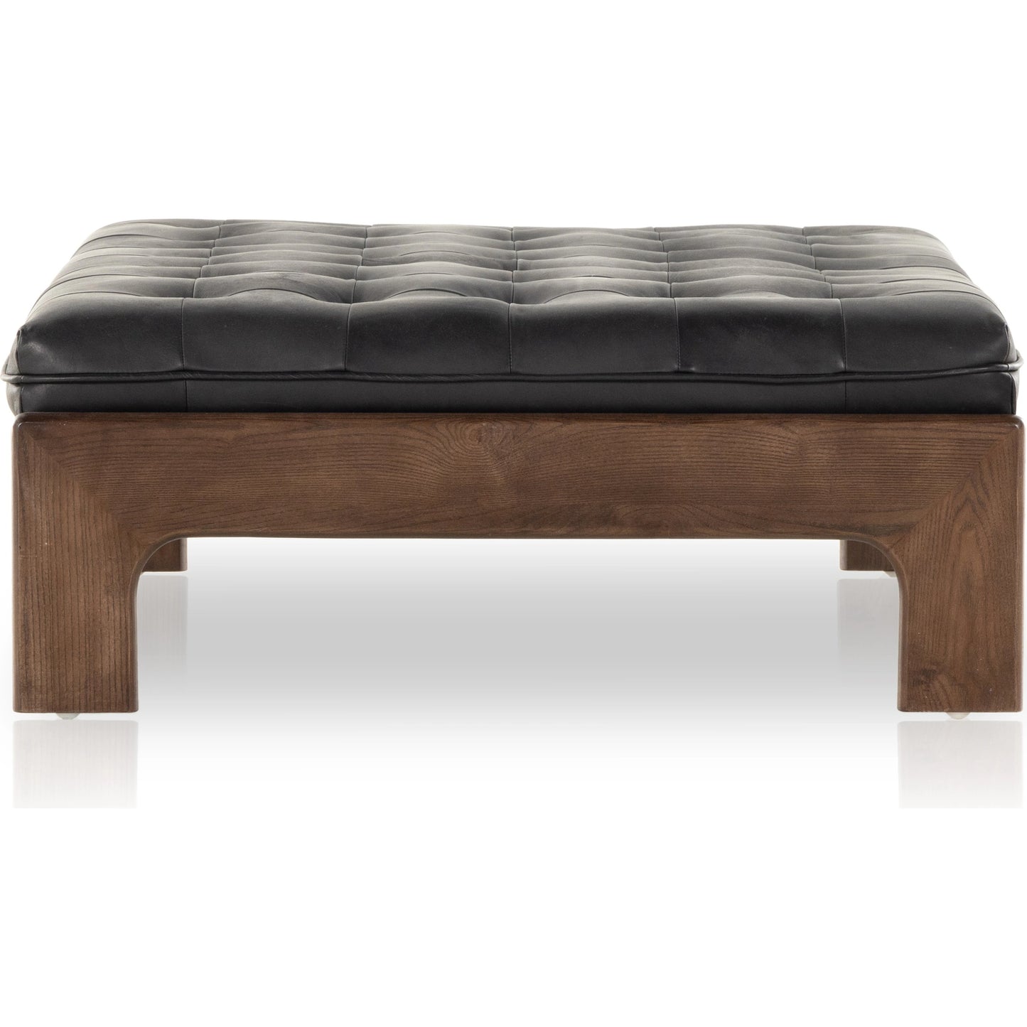005 SI-1977356 | Additional Silo | Halston Cocktail Ottoman by Four Hands. Made from top grain leather, solid ash, 100% polyester in a modern style.