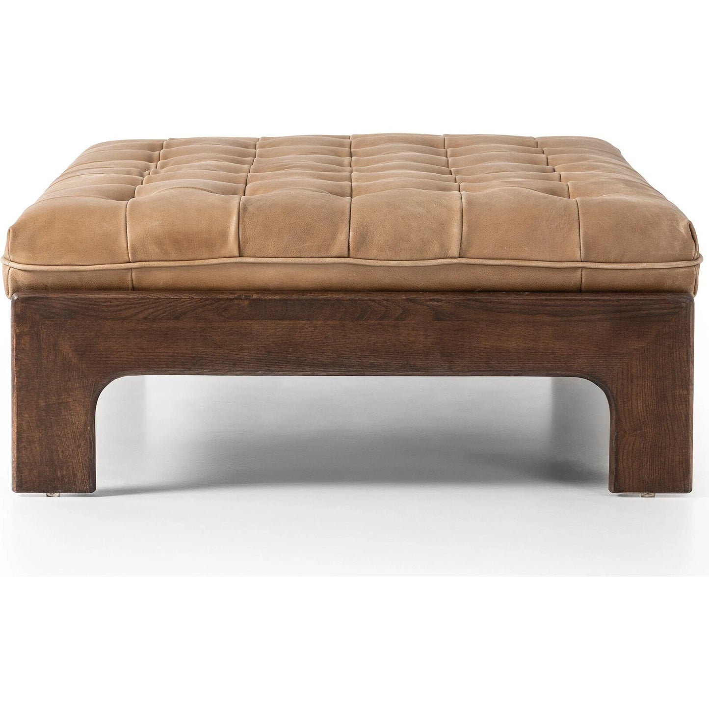 003 SI-2449393 | Additional Silo | Halston Cocktail Ottoman by Four Hands in palermo drift, terra brown ash. Made from top grain leather, solid ash in a unique style.