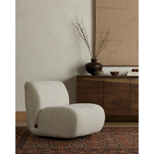 Siedell Chair by Four Hands in sheldon ivory, rustic grey and sheldon ivory. Made from 95% polyester, 5% cotton, solid oak, 100% polypropylene in a modern style.