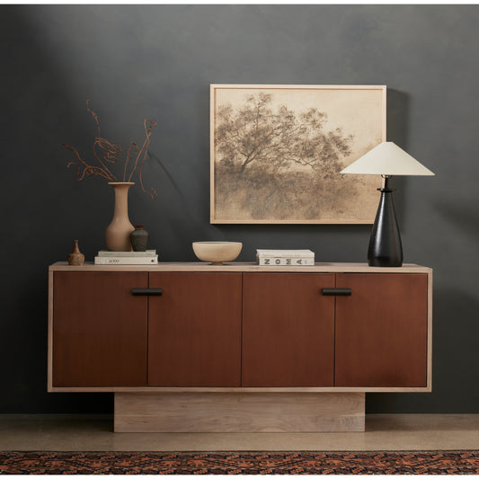 Innes Tapered Shade Table Lamp by Four Hands in matte black. Made from aluminum, 100% cotton in a modern style.