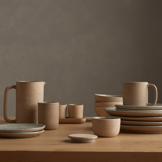 Nelo Salad Plate (Set of 4) by Four Hands in natural and natural grey speckled. Made from ceramic in a modern style.