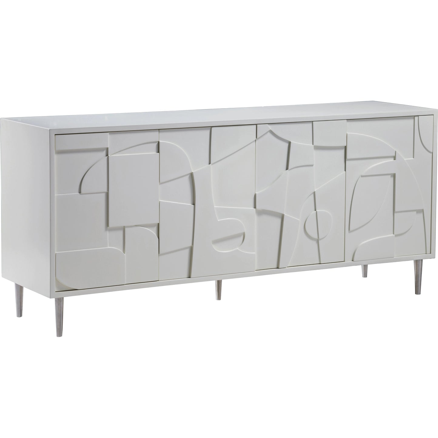 001 SI-2013272 | Primary Silo | Bardo Media Console by Artistica Home in matte white. Made from unique in a modern style.