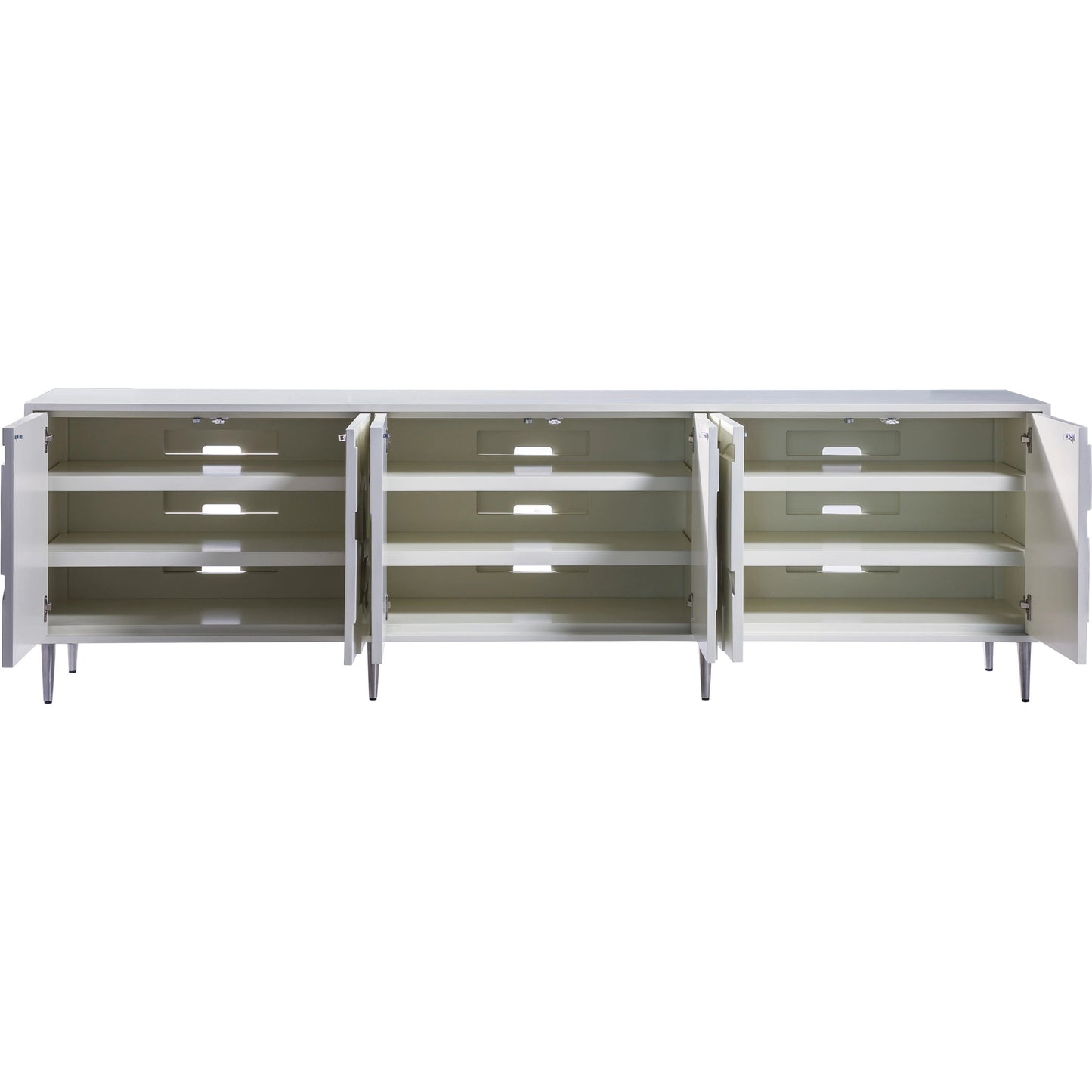 004 SI-2013273 | Additional Silo | Bardo Long Media Console by Artistica Home in matte white. Made from unique in a modern style.