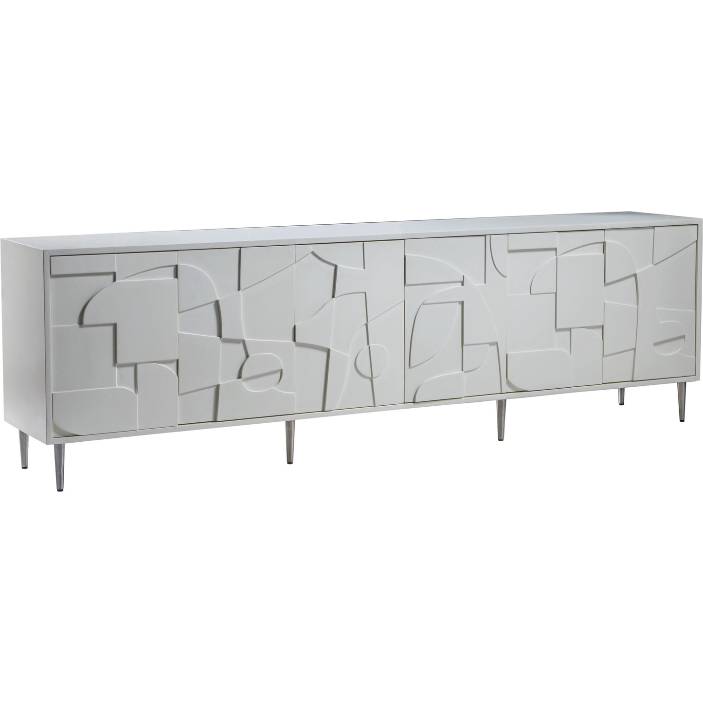 002 SI-2013273 | Additional Silo | Bardo Long Media Console by Artistica Home in matte white. Made from unique in a modern style.
