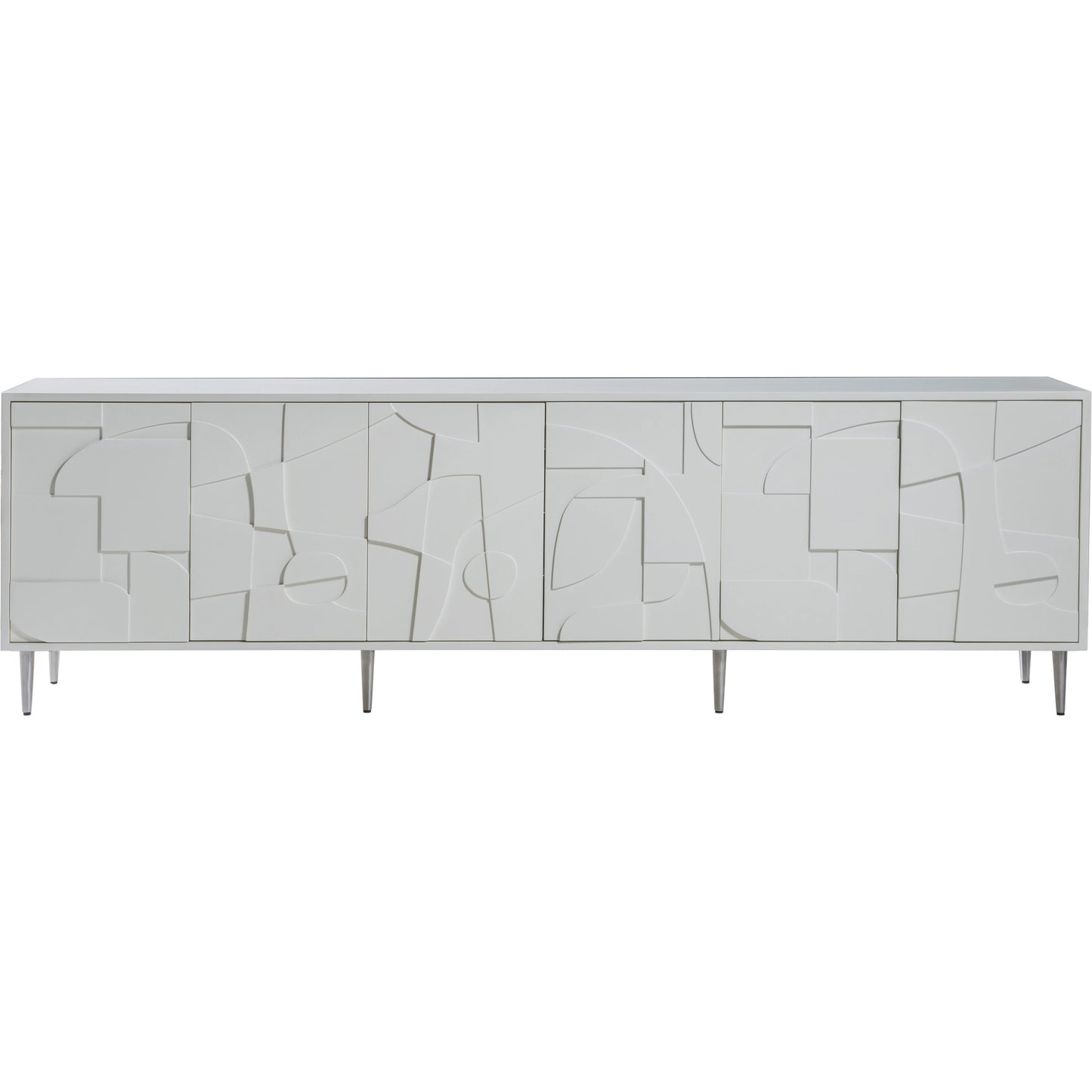 001 SI-2013273 | Primary Silo | Bardo Long Media Console by Artistica Home in matte white. Made from unique in a modern style.