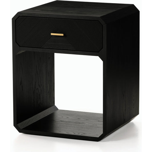 Caspian Nightstand by Four Hands. Made from ash veneer, resawn, iron in a eclectic & global style.