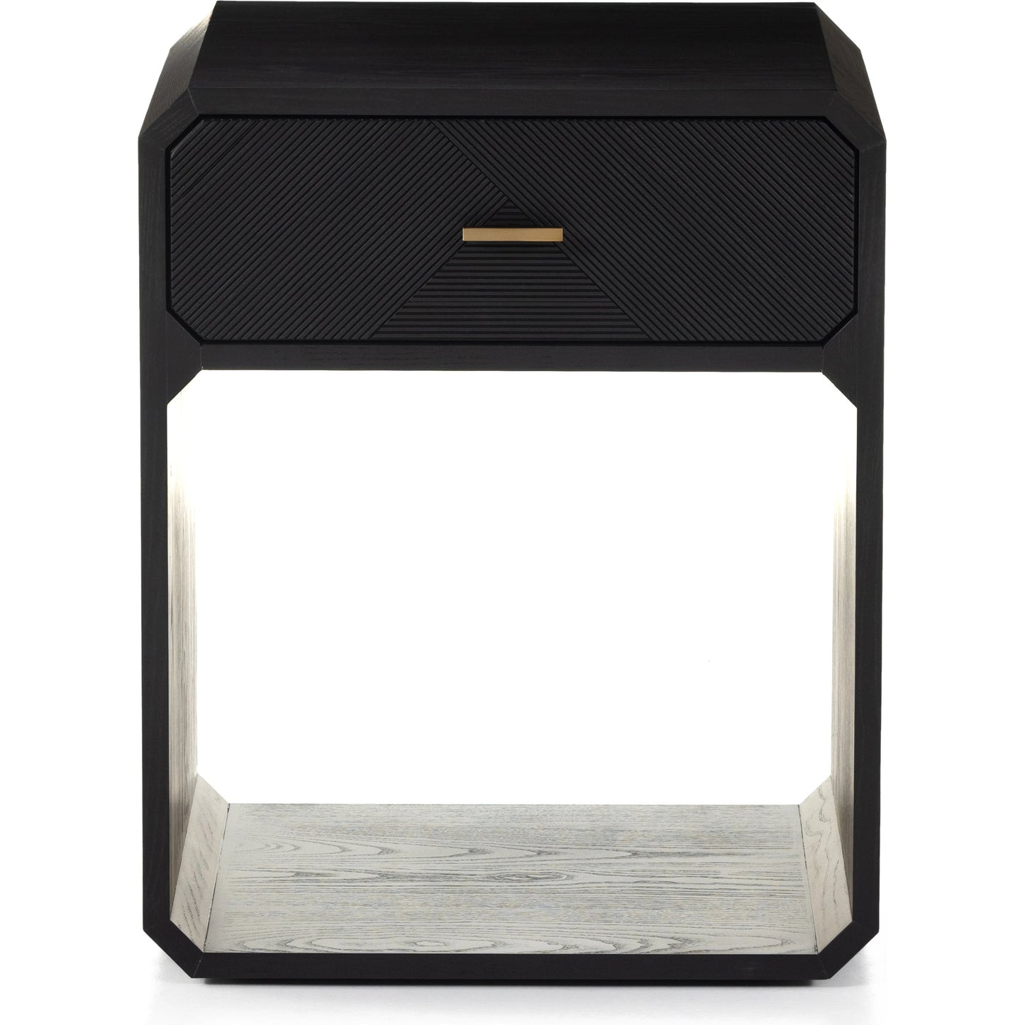 005 SI-1977183 | Additional Silo | Caspian Nightstand by Four Hands. Made from ash veneer, resawn, iron in a eclectic & global style.