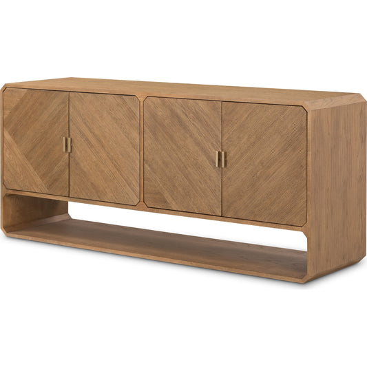 Caspian Sideboard by Four Hands. Made from ash veneer, resawn, iron in a eclectic & global style.