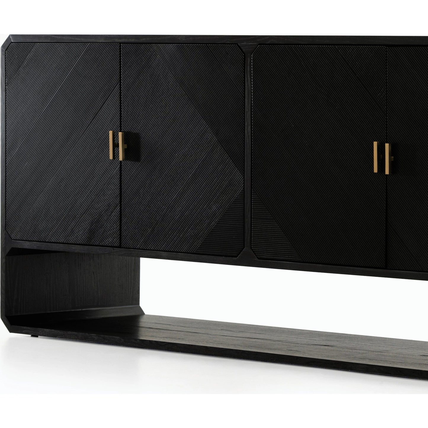 026 SI-1902746 | Closeup | Caspian Sideboard by Four Hands. Made from ash veneer, resawn, iron in a eclectic & global style.